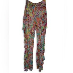Love Multicolor Mesh Paisley Wide Leg Pants